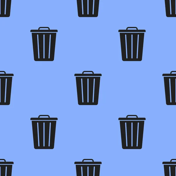 Recycle Bin Trash Bin Blue Background Seamless Vector Illustration — Stok Vektör