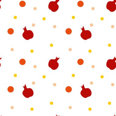 Kusursuz nar deseni. Beyaz arkaplandaki basit şablonu özetle