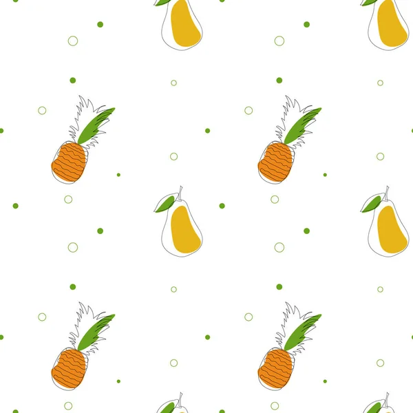 Armut ve ananas armut desenli meyvesiz. çizgi sanatı biçimi