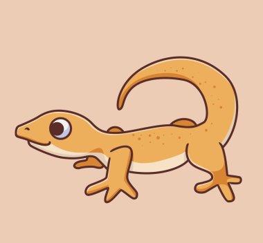 wall lizard yellow. Isolated animal illustration. Flat Style Sticker Icon Premium vector