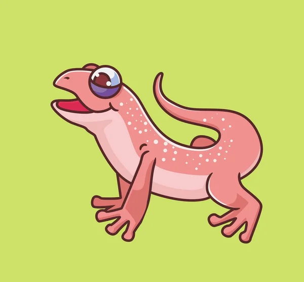 Ping Sleepy Lizard Isolated Animal Illustration Flat Style Sticker Icon — 스톡 벡터