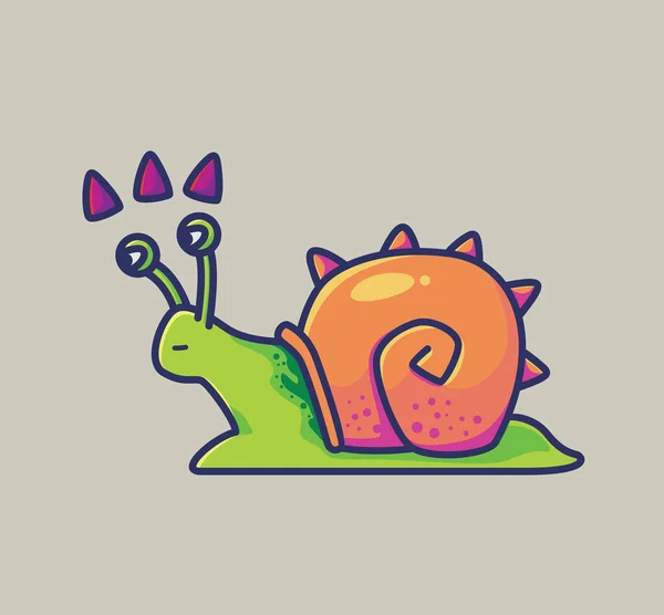 Punk Rock Snail Animal Flat Cartoon Style Illustration Icon Premium — Stockový vektor