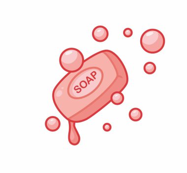 cute pink soap with bubbles