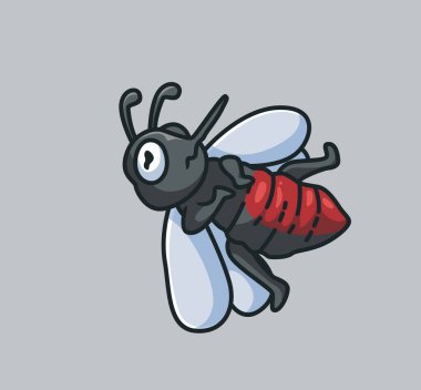 cute mosquito full of blood. isolated cartoon animal nature illustration. Flat Style suitable for Sticker Icon Design Premium Logo vector. Mascot Character