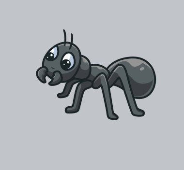 cute black ant. isolated cartoon animal nature illustration. Flat Style suitable for Sticker Icon Design Premium Logo vector. Mascot Character