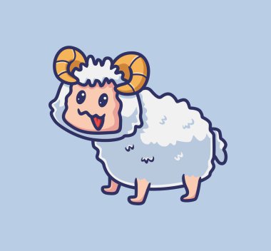 cute sheep wool. isolated cartoon animal nature illustration. Flat Style suitable for Sticker Icon Design Premium Logo vector. Mascot Character