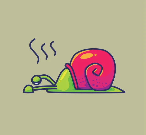 Cute Cartoon Snail Tired Stress Depression Frustated Animal Flat Cartoon — Stockvector