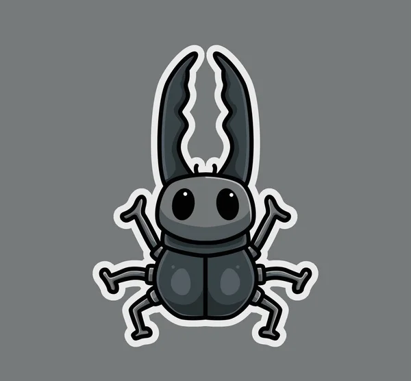Cute Rhinoceros Beetles Symbol Cartoon Animal Nature Concept Isolated Illustration — Wektor stockowy