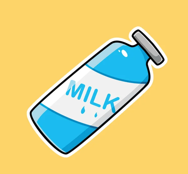 Cute Milk Cans Fresh Cow Cartoon Object Concept Isolated Illustration — Vetor de Stock