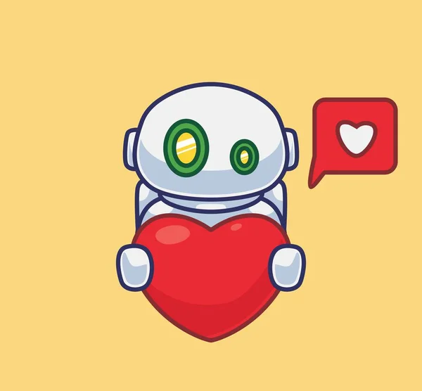 Cute Astronaut Robot Give Love — Image vectorielle