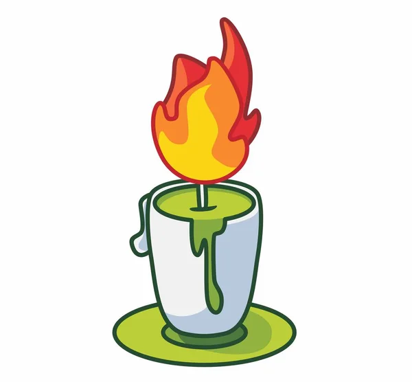 Cute Burning Candle Flame — Image vectorielle