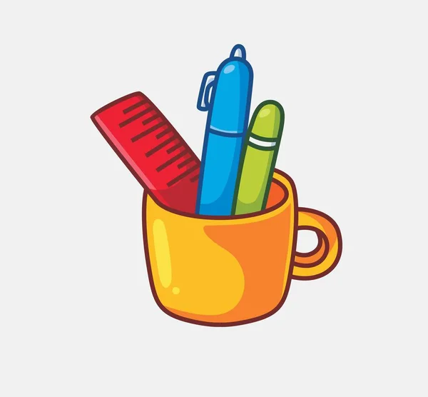 Cute Rules Pen Mug — Vetor de Stock