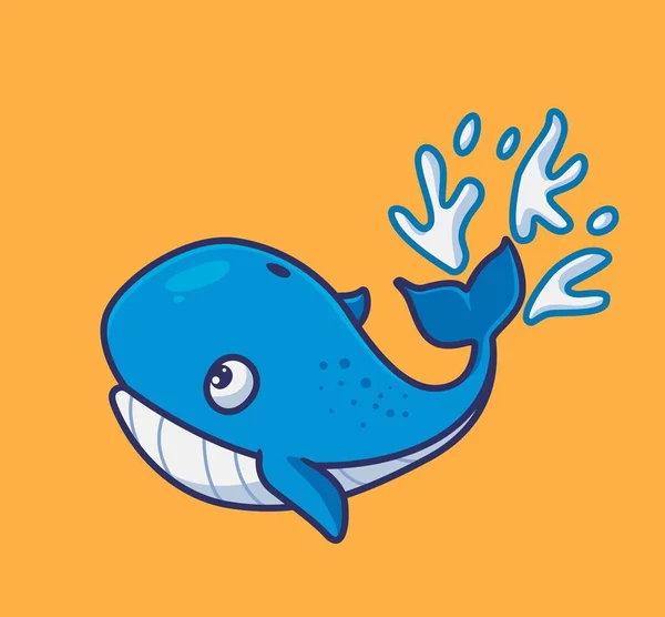 Cute Whale Sea — Stock Vector