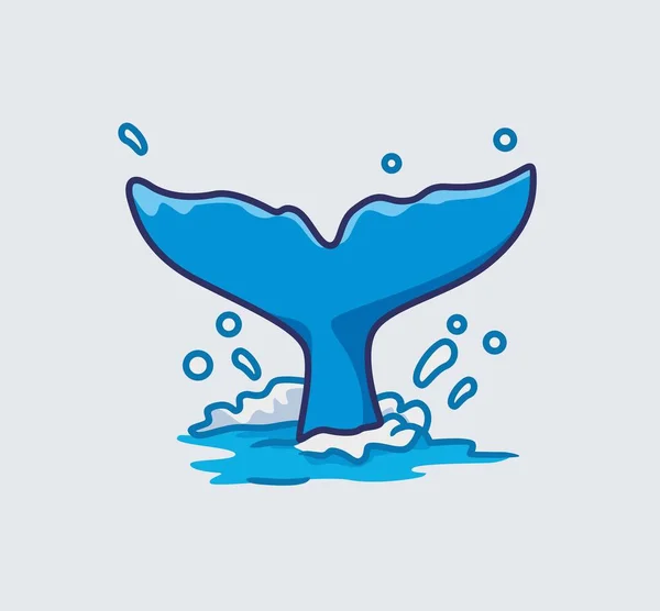 Cute Giant Whale Tail Sea — Vector de stock