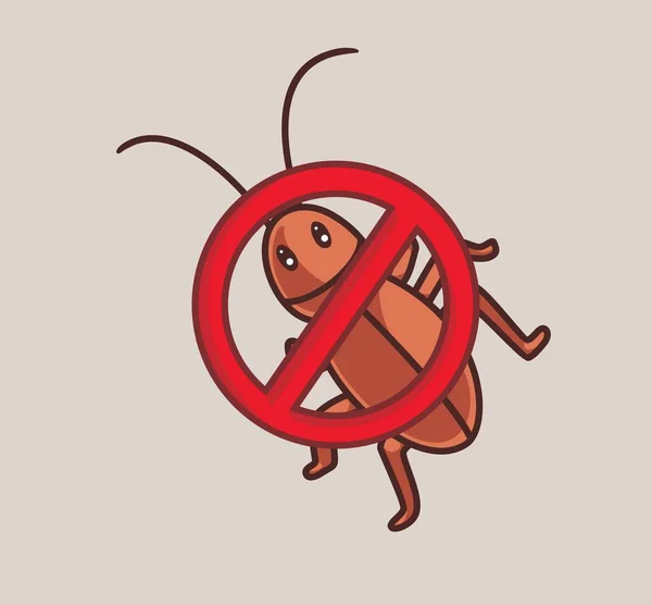 Cockroach Isolated Cartoon Animal Nature Illustration Flat Style Suitable Sticker — ストックベクタ