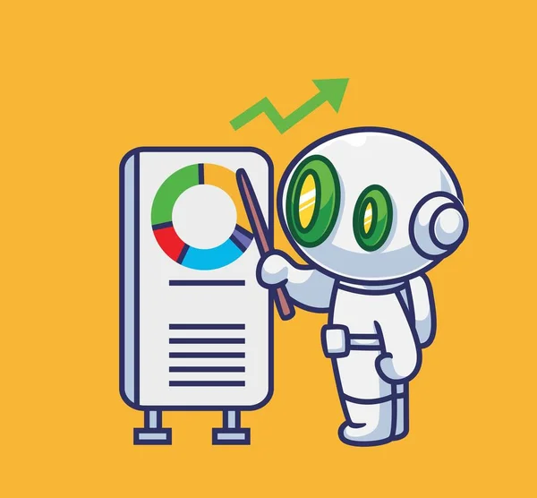 Cute Astronaut Robot Learn Strategy Investment — Vettoriale Stock