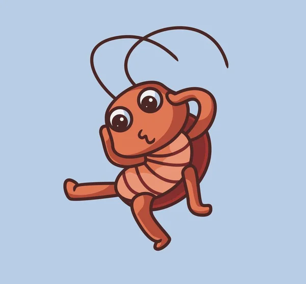 Cute Cockroach Enjoy His Life — ストックベクタ