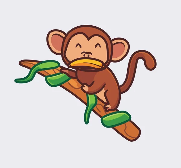 Vetores de Ilustração Vetorial De Um Macaco De Desenho Animado Bonito Com  Banana Maçã E Abacaxi Para O Seu Design e mais imagens de Alegria - iStock