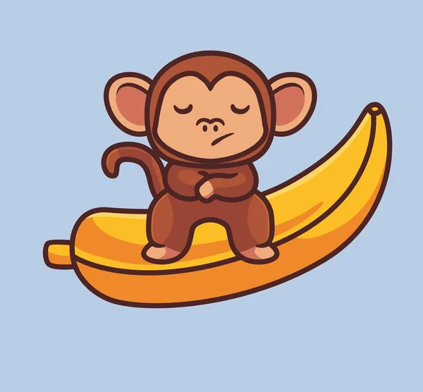 Cute Monkey Expression Unhappy Emotion Isolated Cartoon Animal Nature Illustration — Wektor stockowy