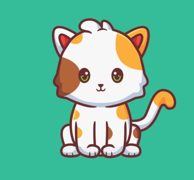 cute cat enjoy and calm. isolated cartoon animal illustration. Flat Style Sticker Icon Design Premium Logo vector. Mascot Character