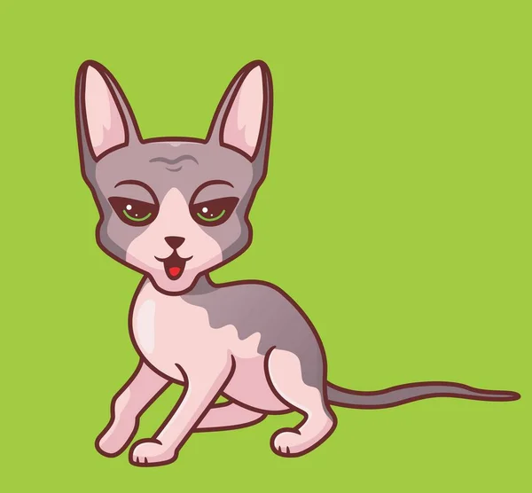 Cute Cat Sphinx Pose Isolated Cartoon Animal Illustration Flat Style — ストックベクタ