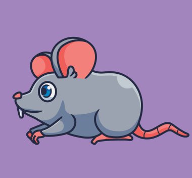 cute cartoon mouse. isolated cartoon animal illustration vector