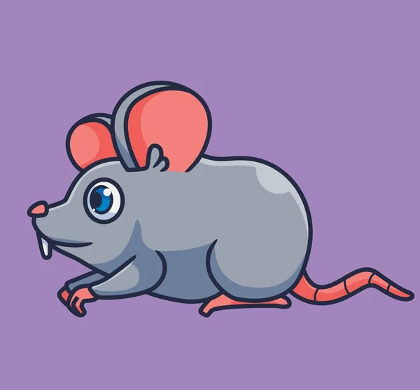 Cute Cartoon Mouse Isolated Cartoon Animal Illustration Vector — Vector de stock