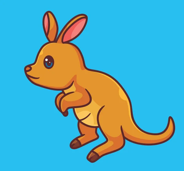 Cute Cartoon Kangaroo Isolated Cartoon Animal Illustration Vector — Stock Vector