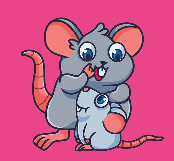 Cute Cartoon Mouse Family Isolated Cartoon Animal Illustration Vector Grafiche Vettoriali