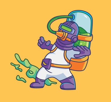 cute cartoon astronaut punch. Isolated cartoon person illustration. Flat Style vector