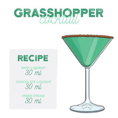 El Rengi Çekirge Yaz Kokteyli. İçindekilerle birlikte iç