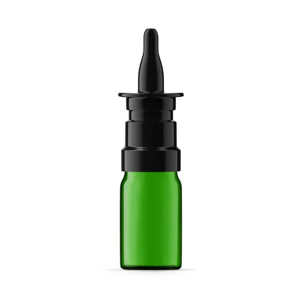 Grön Nässprayflaska Glas Isolerad — Stockfoto