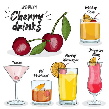Vişne İçkileri Viski Sour Kumarhanesi Eski moda Harvey Wallbanger Singapur Sapanı