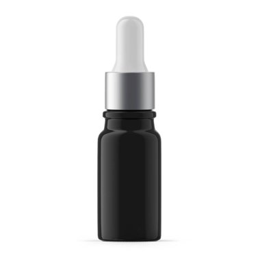 10 ml Siyah UV Cam Düşürme Şişesi. İzole edilmiş