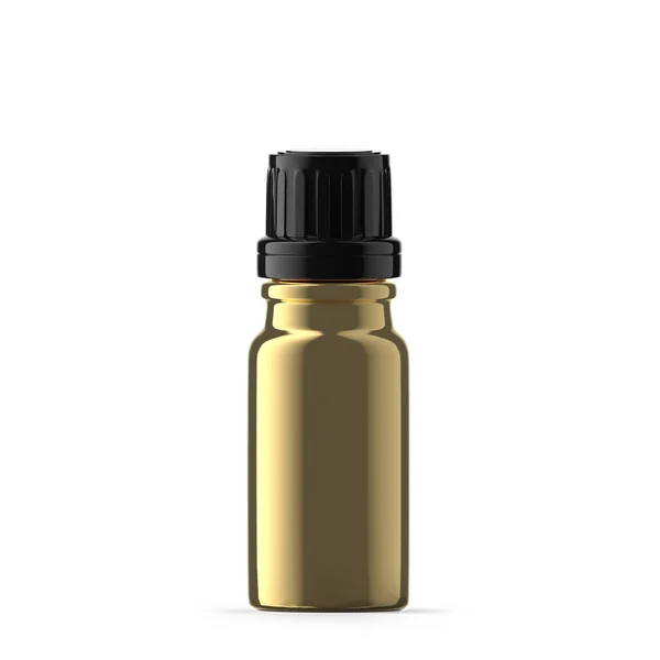 Gold Glass Essential Oil Bottle Isolated — Stock Photo, Image