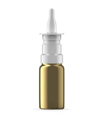 10 ml altın cam burun spreyi şişesi. İzole edilmiş