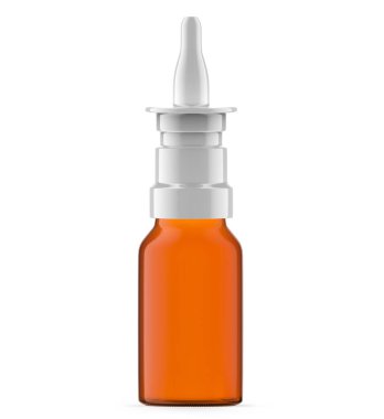 15 ml Amber cam burun spreyi. İzole edilmiş