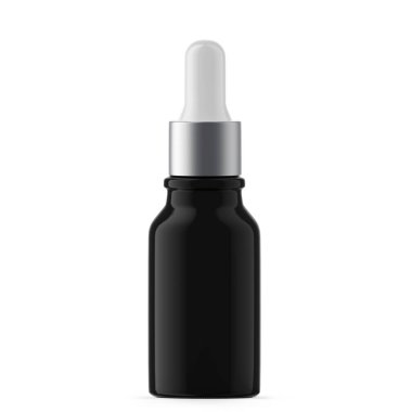15 ml Siyah UV Cam Düşürme Şişesi. İzole edilmiş