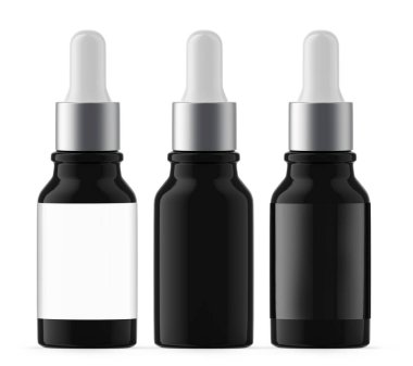 15 ml Siyah UV Cam Düşürme Şişeleri. İzole edilmiş
