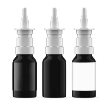 15 ml siyah ultraviyole cam burun spreyi. İzole edilmiş