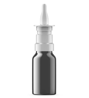 15 ml gümüş cam burun spreyi şişesi. İzole edilmiş