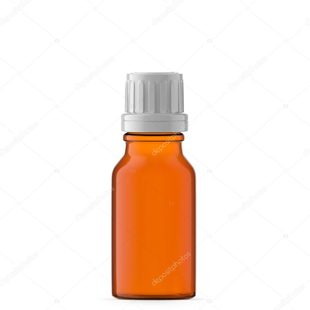 15 ml Amber Glass Essential Oil. Isolated