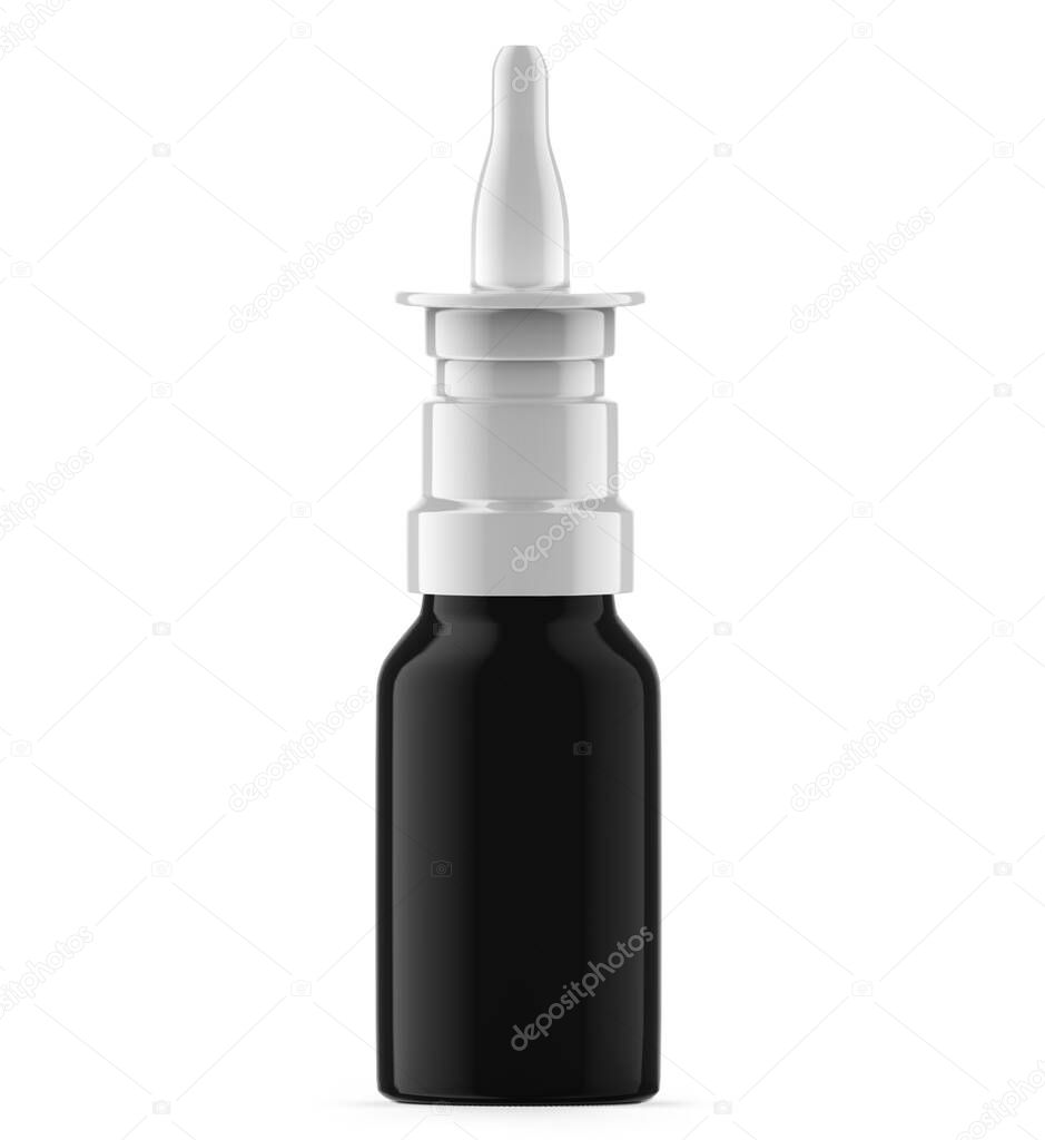 15 ml Black UV Glass Nasal Spray. Isolated