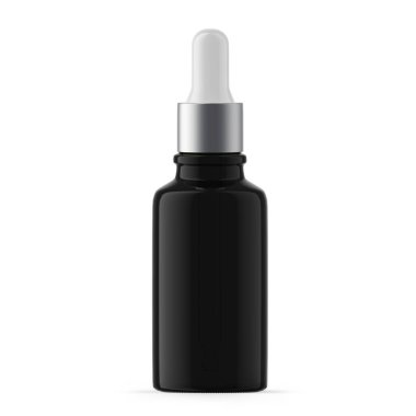 30 ml 1 ons siyah cam düşürücü şişe.