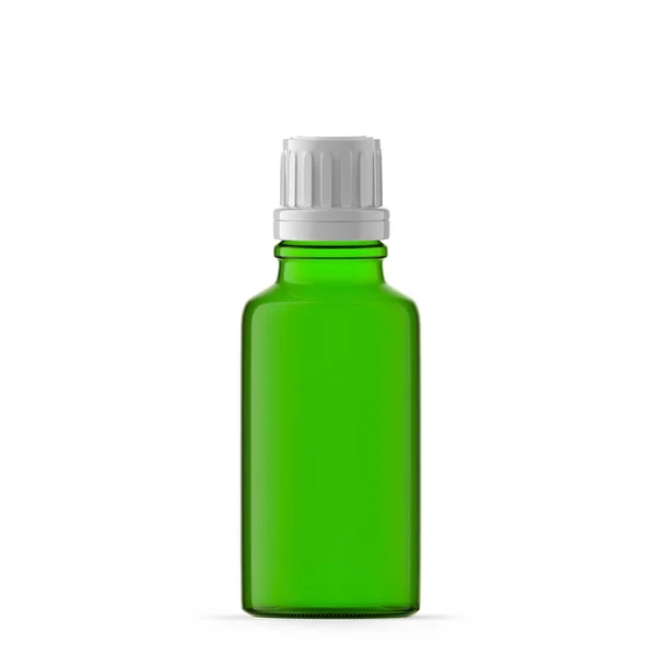 30Ml Groene Glazen Fles Essentiële Olie — Stockfoto