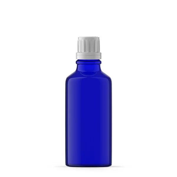 50Ml Botella Aceite Esencial Vidrio Azul —  Fotos de Stock