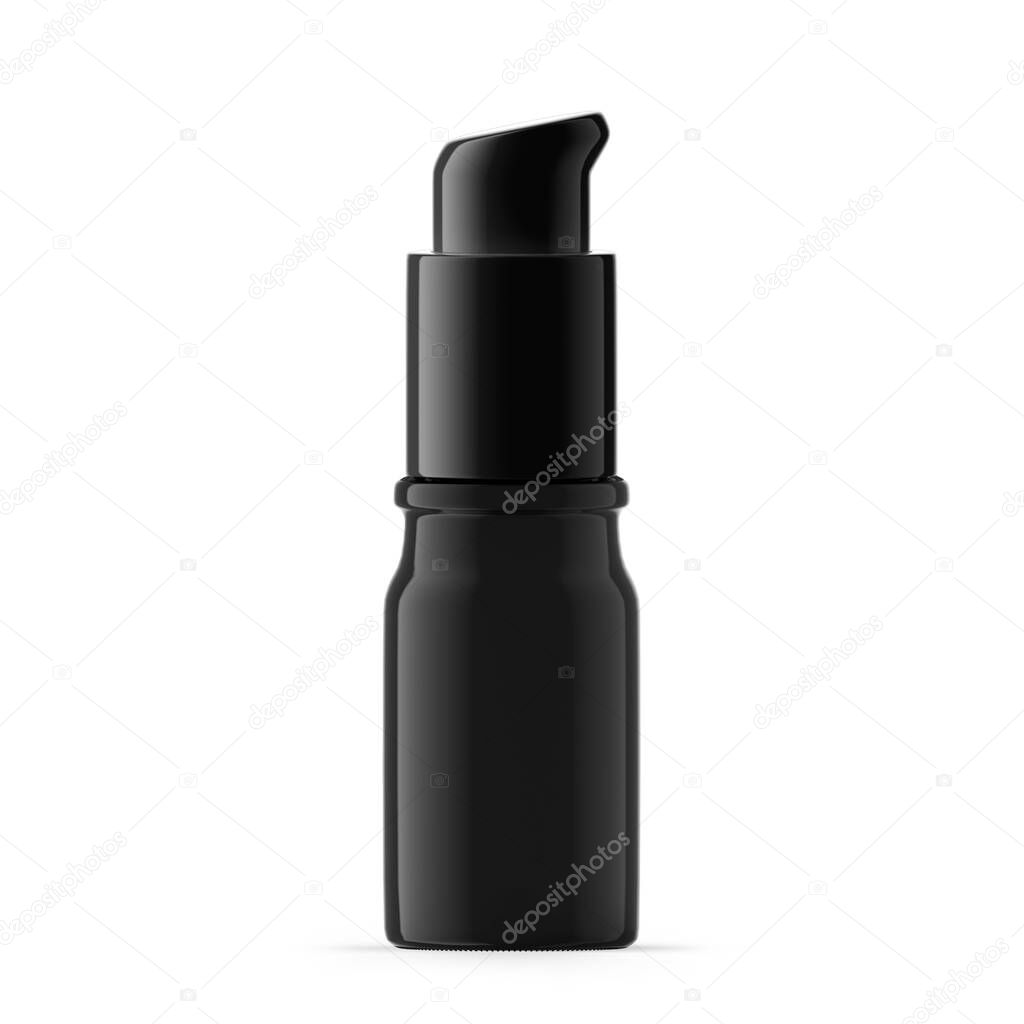 5ml Black UV Glass Pump Bottle. Isolated