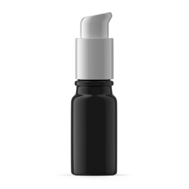 10 ml Siyah Cam Pompa Şişesi. İzole edilmiş