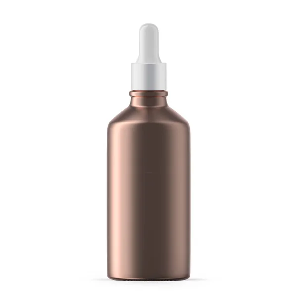 100Ml Rose Gold Glass Dropper Bottle Isolated — Stockfoto