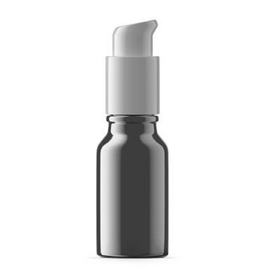 15 ml Gümüş Cam Pompa Şişesi. İzole edilmiş